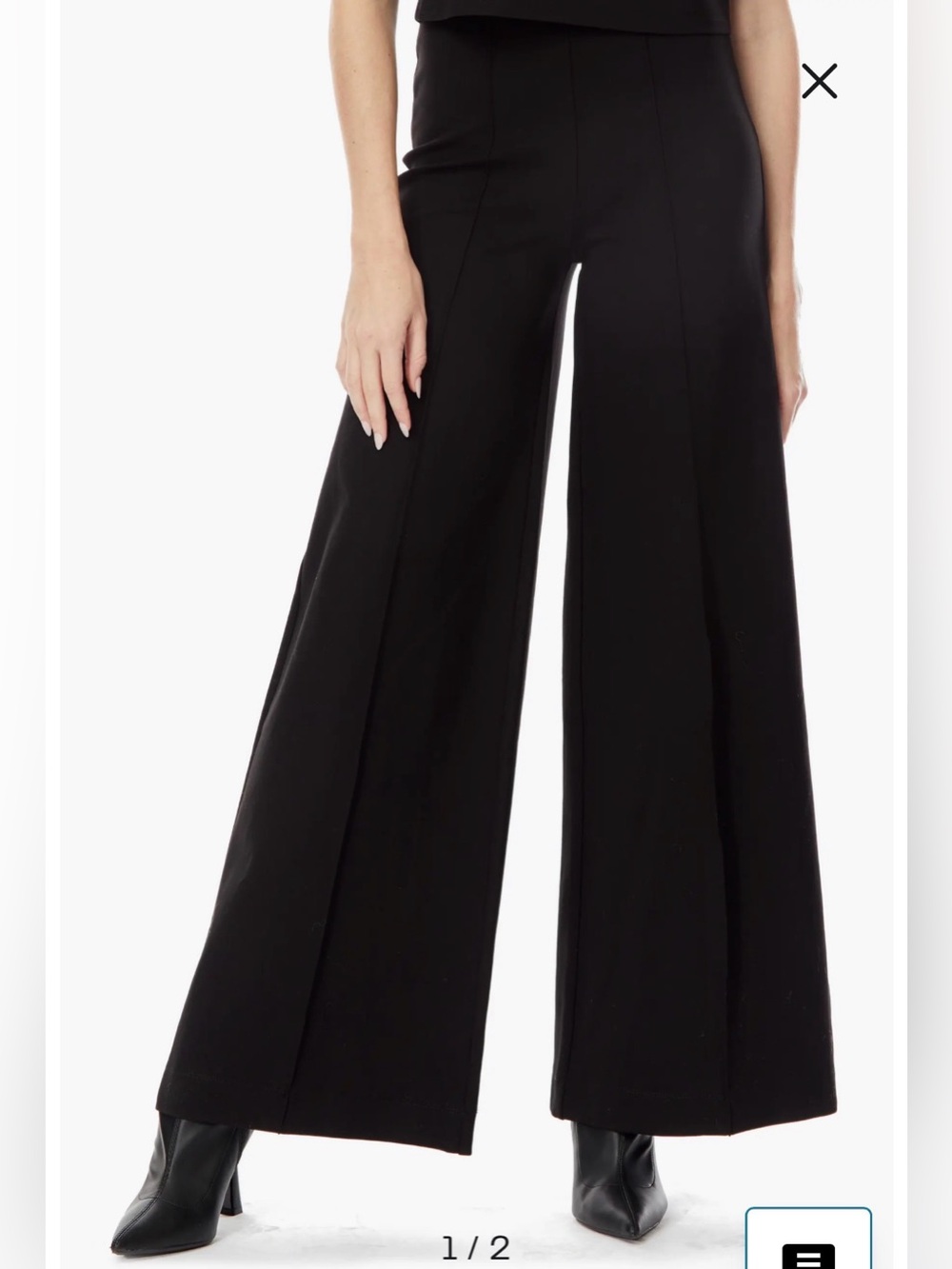 NWOT- BY DESIGN Juliette Wide Leg Pants, Black, size Small